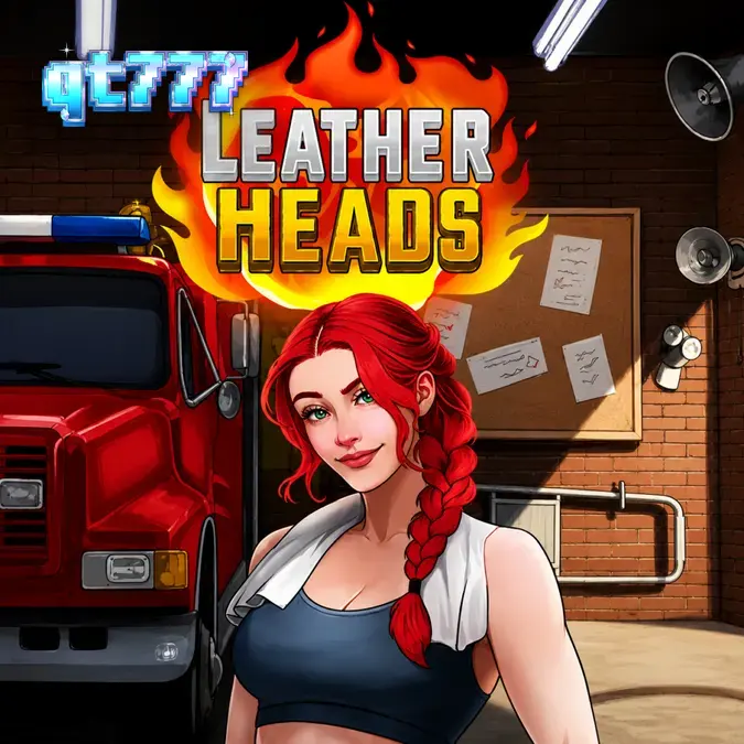 Tampilan visual slot Leatherheads dengan tema pemadam kebakaran yang penuh aksi